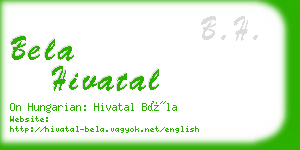 bela hivatal business card